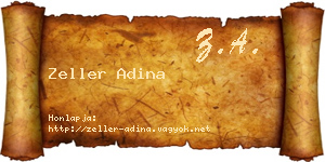 Zeller Adina névjegykártya